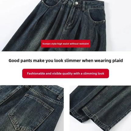 Plus Size High Waist Fleece Lined Straight Jeans For Women by zapcart