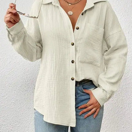 100% Cotton Women Shirt Breathable Office Blouse Elegant by zapcart