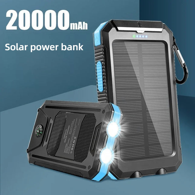 20000mAh Solar Power Bank Waterproof LED Outdoor Charger by zapcart