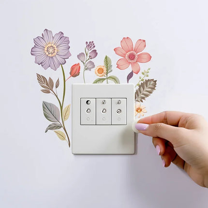 Choice Flower Switch Sticker Waterproof Bedroom Decor by zapcart