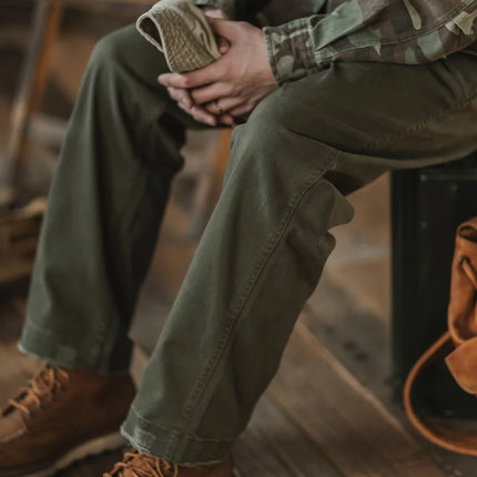 American Retro Chino Work Pants Youth Casual Pure Cotton by zapcart