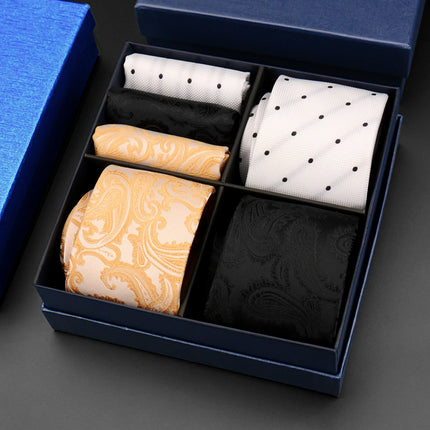 Mens Tie Hanky Set Burgundy Paisley Wedding Gift Box 3pcs by zapcart