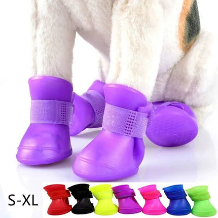Pet Waterproof Rain Boots Anti Slip For Dogs And Cats by zapcart