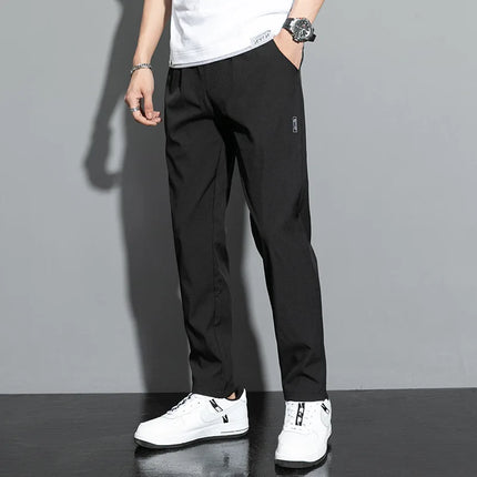 Longchengyixi Ice Silk Quick Dry Men Casual Pants Slimfit by zapcart
