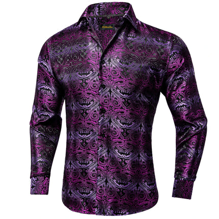 HenanChoice Mens Jacquard Paisley Shirt Long Sleeve Luxury by zapcart
