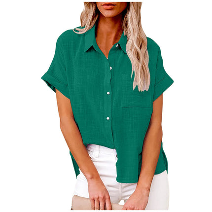 Cotton Linen Summer Tee For Women Breathable Loose Fit by zapcart