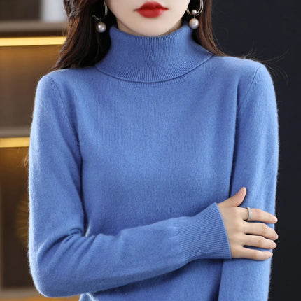 Flower Moon Merino Wool Cashmere Sweater Women Warm by zapcart