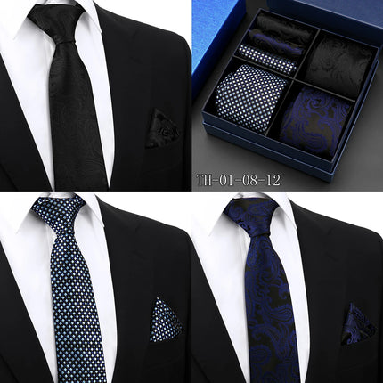 Mens Tie Hanky Set Burgundy Paisley Wedding Gift Box 3pcs by zapcart
