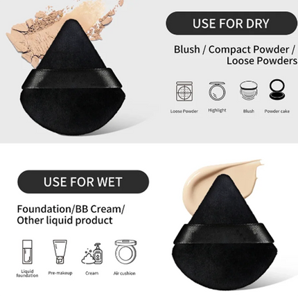 Kekelala 10Pcs Triangle Powder Puff Wet Dry Use For Loose Powder Liquid Cosmetic Soft Plush Powder Puff Makeup Foundation by zapcart