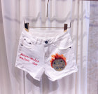 New Trendy Brand White Denim Shorts For Women High Waist by zapcart