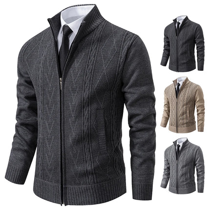 GQXAONC Cashmere Padded Mens Coat Warm Casual Knitwear by zapcart