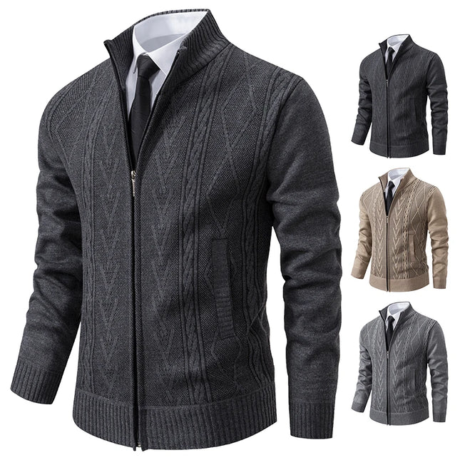 GQXAONC Cashmere Padded Mens Coat Warm Casual Knitwear by zapcart