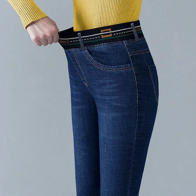 Winter Plus Velvet Stretch Jeans For Women Warm High Waist by zapcart