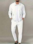 CN Zhejiang Men Slim Fit Jacket With Zipper Pocket Set by zapcart