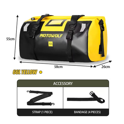Motorcycle Waterproof Tail Bag Travel Outdoor Dry Luggage Roll Pack Bag 20 /40/66 Motorbike Luggage Backpack Motorcycle Seat Bag by zapcart