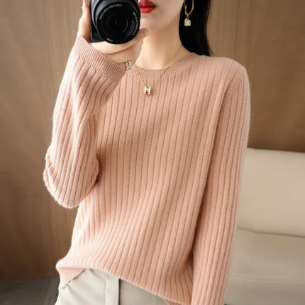 Women Sweaters Autumn Winter O Neck Stripe Warm Pullover by zapcart