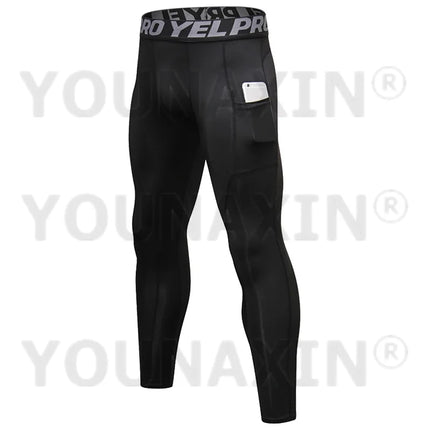 YOUNAXIN Men's Basketball Compression Pants With Pocket by zapcart