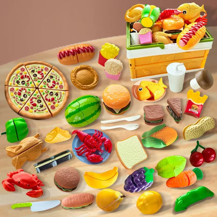 Kids Kitchen Toy Set Safe Cutting Playset With Fruits by zapcart