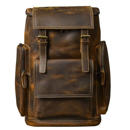 MUNUKICN Durable Genuine Leather Backpack for Men 20 35L by zapcart