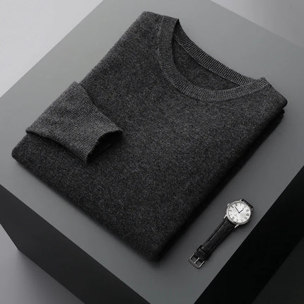Zocept Men's Merino Wool Sweater Round Neck Thickened Warm by zapcart