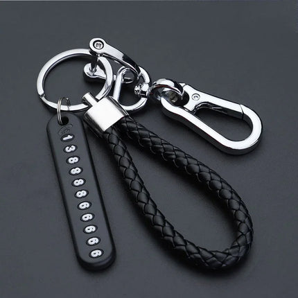 Anti Lost Metal Car Keychain with Custom Phone Number Tag | Double Key Ring Key Holder