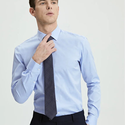 CN Smart Turn Down Collar Cotton Dress Shirt Men Slim Fit by zapcart
