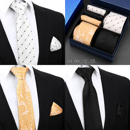 Mens Tie Hanky Set Burgundy Paisley Wedding Gift Box 3pcs by zapcart