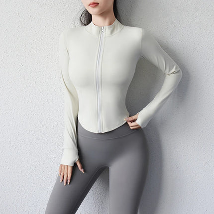 New 2023 Slimming Yoga Jacket For Women Zip Front Fitness by zapcart