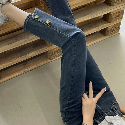 Chic Design High Waist Slim Straight Jeans Women Stretch by zapcart