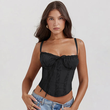 Sexy Lace Floral Corset Short Dress For Women Partywear by zapcart