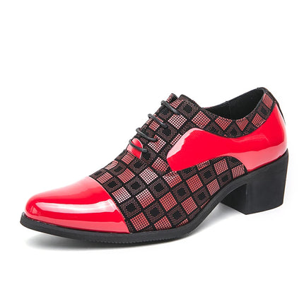 Oein Luxury Red Mens High Heel Shoes For Elegant Weddings by zapcart