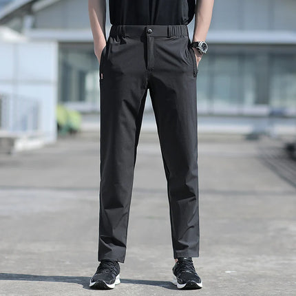 Mainkulc Ice Silk Men's Pants Elastic Waist Quick Dry by zapcart