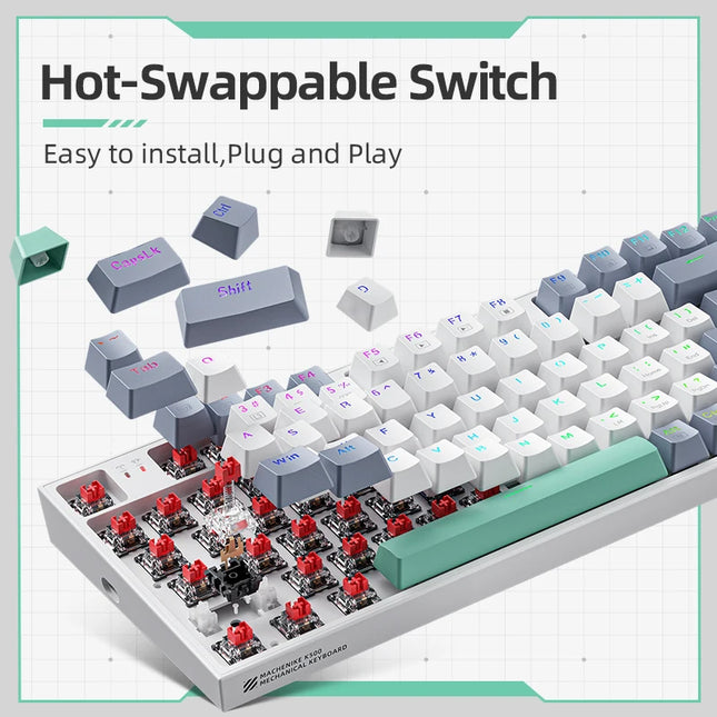 Machenike K500 Mechanical Keyboard Gaming HotSwappable by zapcart