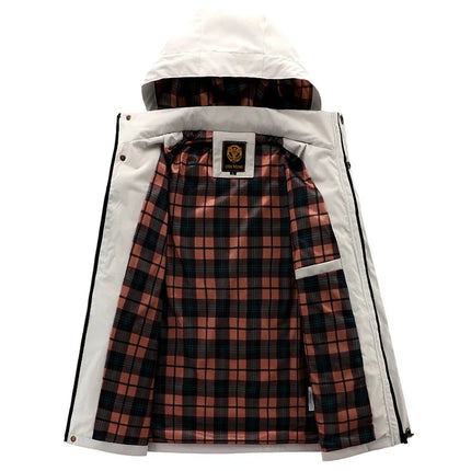 Jiangxi Men Waterproof Windbreaker Hooded Jacket Fleece by zapcart