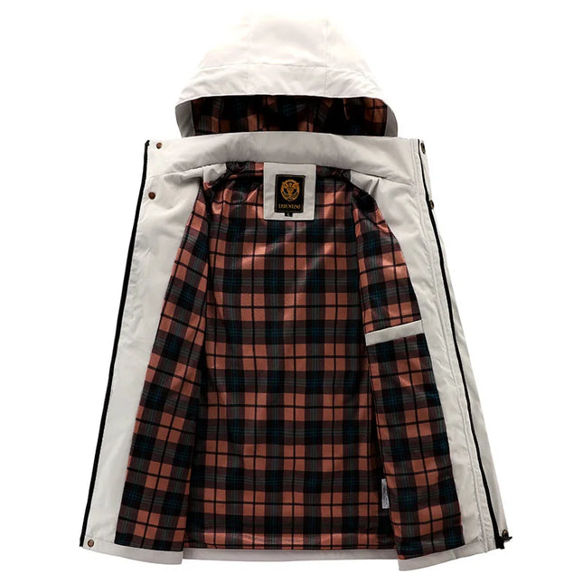 Jiangxi Men Waterproof Windbreaker Hooded Jacket Fleece by zapcart