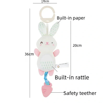 Soft Stuffed Animal Rattle Toddler Toy For Soothing Travel by zapcart