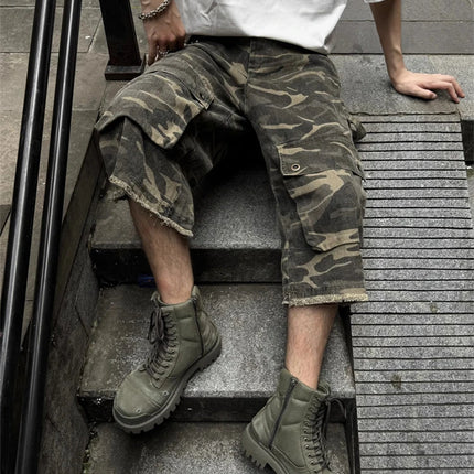 Edge Womens Camouflage Cargo Cropped Pants For Streetwear by zapcart