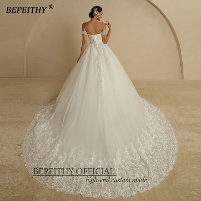 BEPEITHY Ivory Dazzling Sleeveless Bride Wedding Dress by zapcart