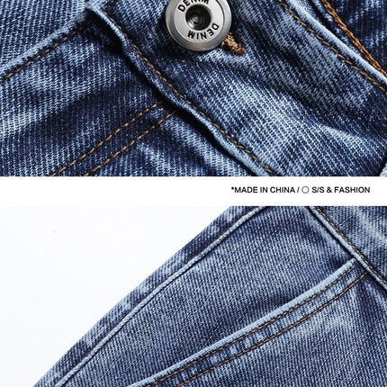 AHUDNUCN Summer Multi Pocket Denim Shorts For Men Straight by zapcart