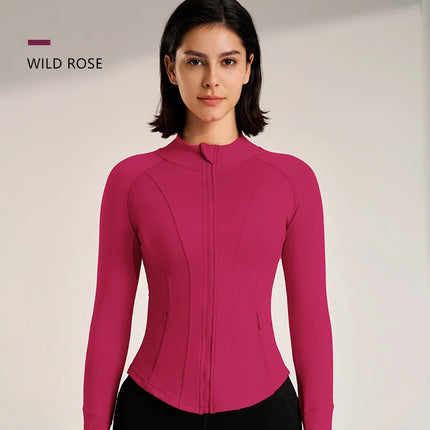 Women Outdoor Yoga Jacket Zip Top Breathable Quick Dry by zapcart