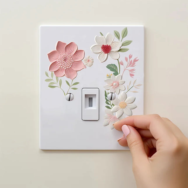 Choice Flower Switch Sticker Waterproof Bedroom Decor by zapcart