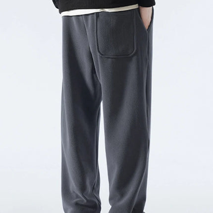 Anbican Winter Men Sweatpants Thick Fleece Wide Leg by zapcart