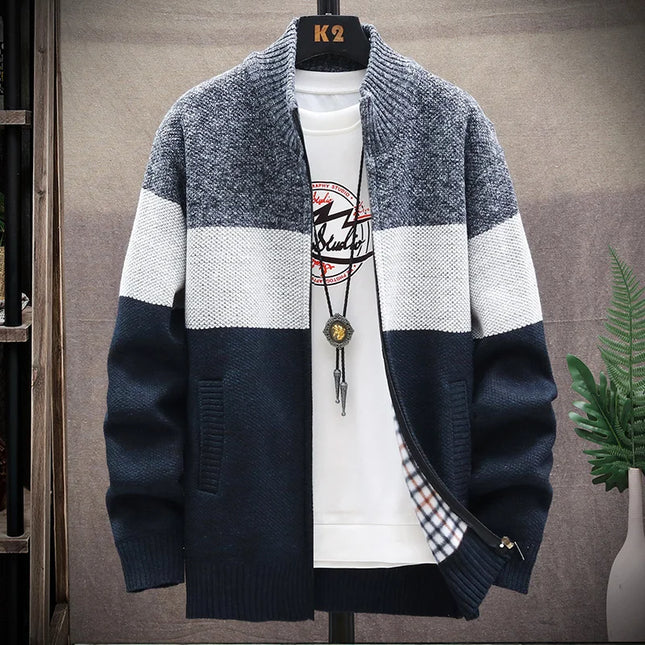 ENWEIGECN Mens Cardigan Sweater Fleece Zipper Warm Cozy by zapcart