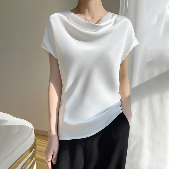 Silk Like Women Plus Size Tee Crew Neck Short Sleeve by zapcart