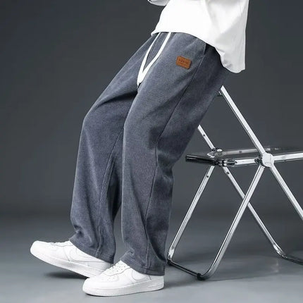 Ayrbao Corduroy Heavyweight Sweatpants For Men Casual Wear by zapcart