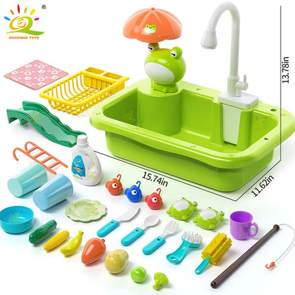 Kids Kitchen Toy Sink Electric Dishwasher Educational Play by zapcart