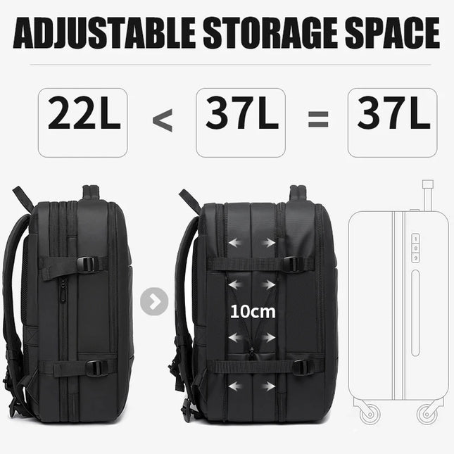 Bange Expandable Men's Waterproof 17.3in Laptop Backpack by zapcart