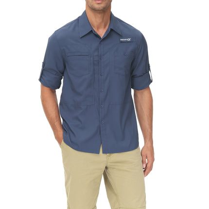 Men UPF 50 Fishing Shirt Back Mesh Sun Protection Casual by zapcart