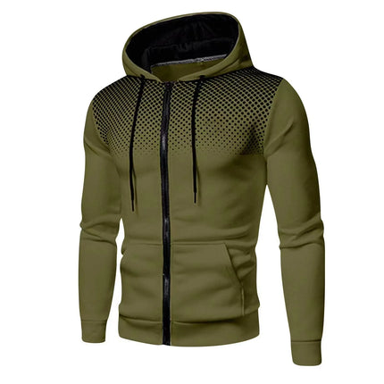 Men's Slim Fit Zip Hoodie Sweatshirt For Autumn Warmth