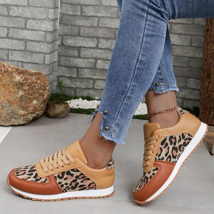 Women Leopard Print Jogging Sneakers For Summer Comfort by zapcart